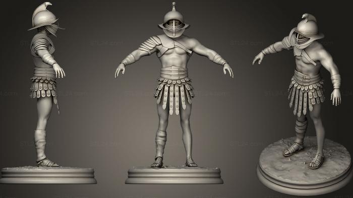 Figurines simple (Gladiator rookie, STKPR_0526) 3D models for cnc